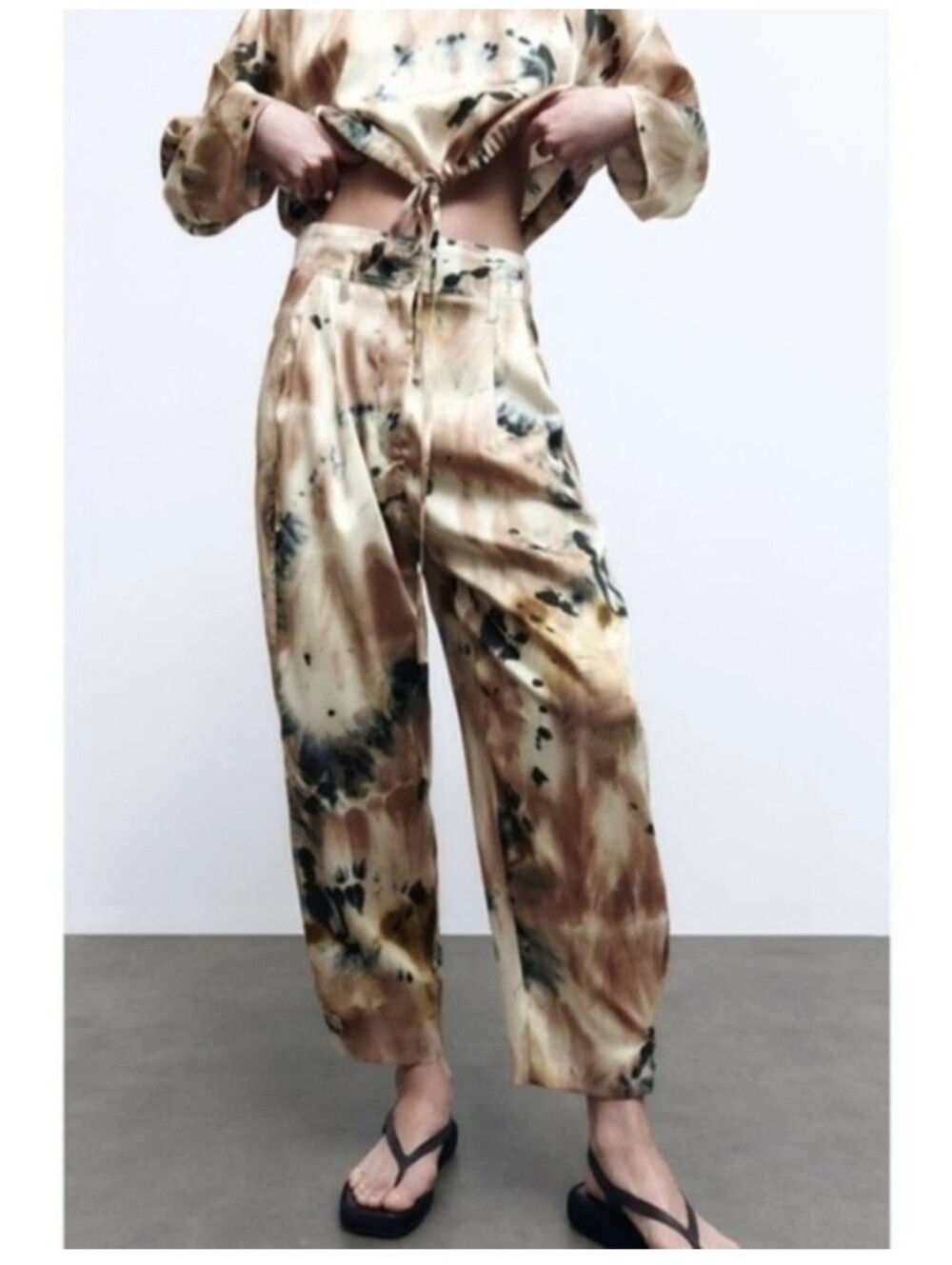 Zara High Waisted Tie Dye Balloon Pants